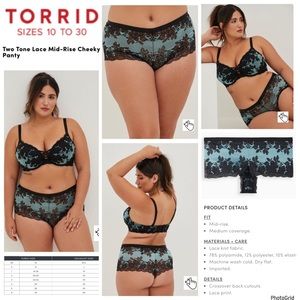 🌟🌟🌟Torrid 6 plus size two toned lace cheeky panty NWT